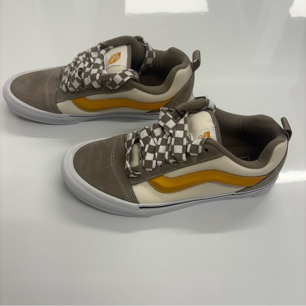 Vans Old Skool Men’s 10 Taupe Brown Checkerboard Gum Sole + 2 Dust Bags